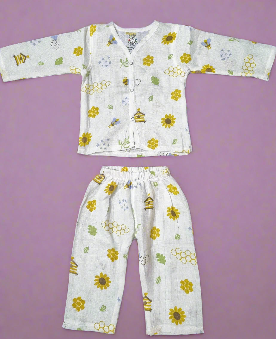 Muslin Full-sleeves Night Suit