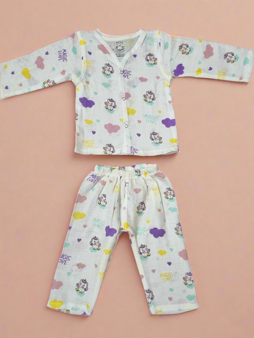 Muslin Full-sleeves Night Suit