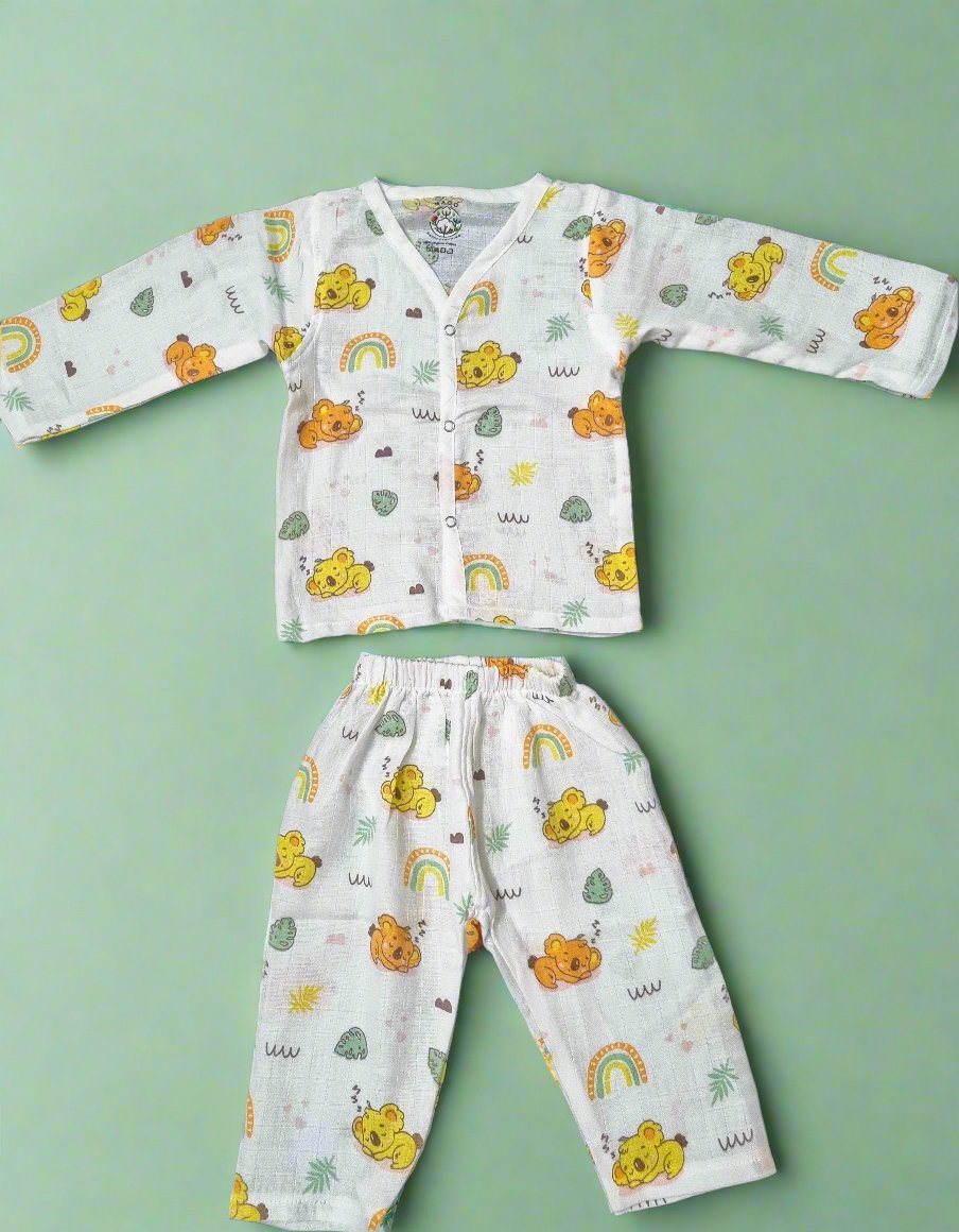 Muslin Full-sleeves Night Suit